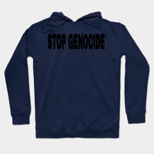 STOP GENOCIDE - Black and White - Double-sided Hoodie